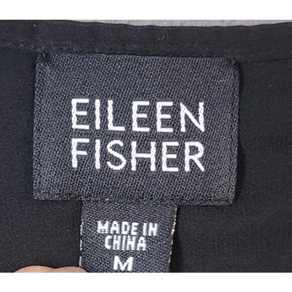 Eileen Fisher Black Silk Velvet Open Front Jacket M Holiday Party Formal - Picture 4 of 7